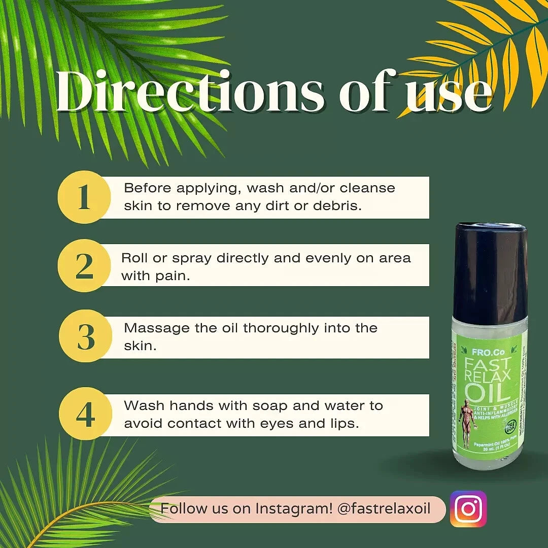 Spray-On 30ml Fast Relax Oil, Sleep, Pain, Aches Wellness 100% Organic USDA Certified, Made in the USA