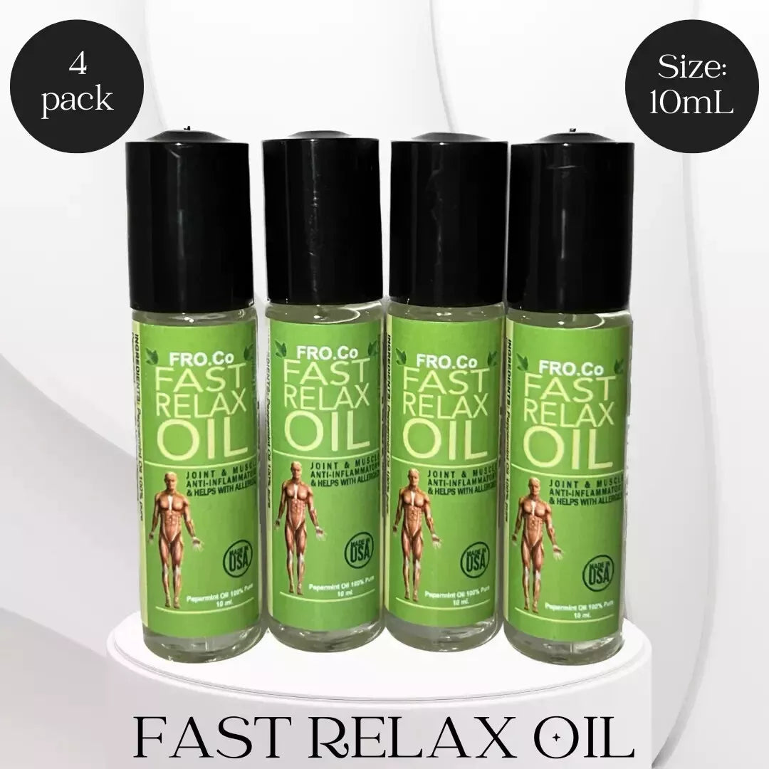 4 10ml Roll-on Pocket, Fast Relax Oil, Sleep, Pain, Aches Wellness  100% Organic USDA Certified, Made in the USA