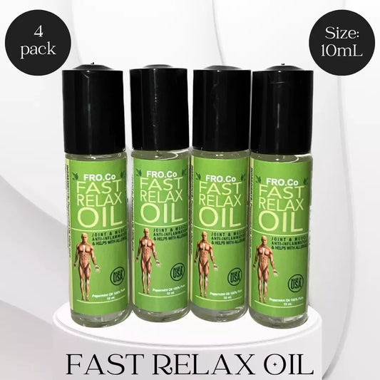 4 10ml Roll-on Pocket, Fast Relax Oil, Sleep, Pain, Aches Wellness  100% Organic USDA Certified, Made in the USA